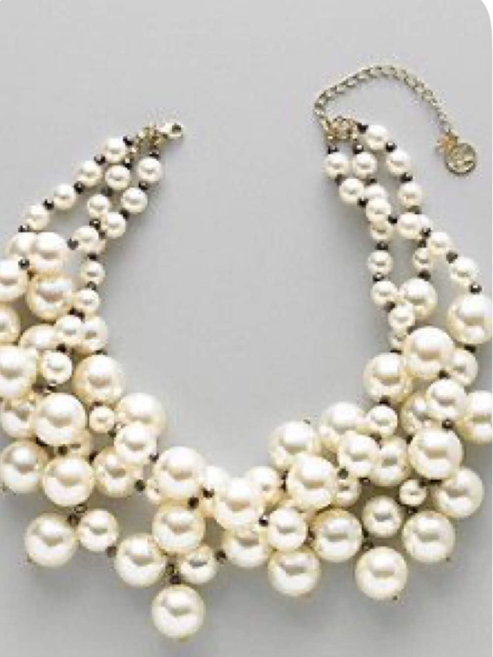 Erica Lyons Vintage Crystalline Pearl Cluster Statement Necklace - Picture 4 of 7